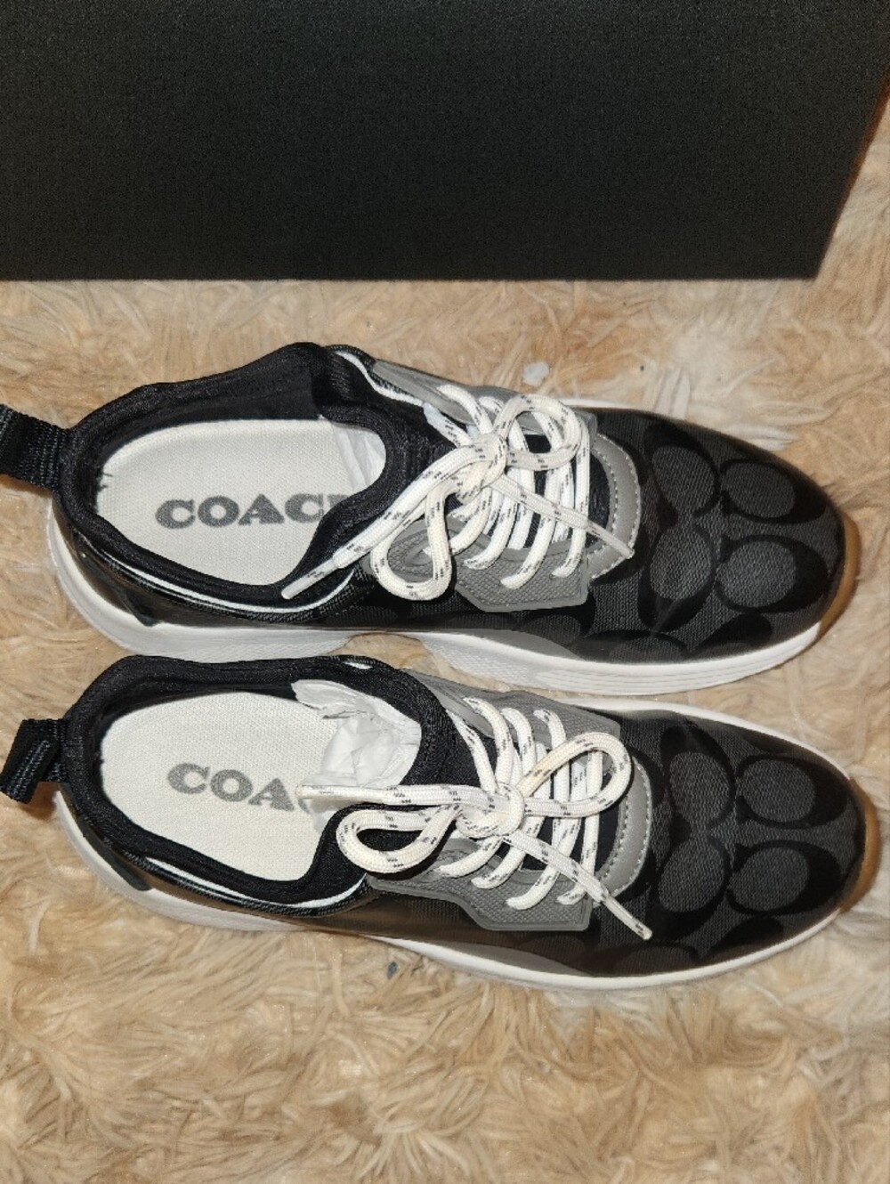 Coach Black and Gray Signature Sneaker - Picture 3 of 5
